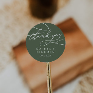 SOPHIA Olive Green Wedding Dank u Sticker