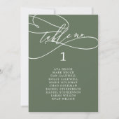 SOPHIA Olive Green Wedding Seating Chart Kaart (Voorkant)
