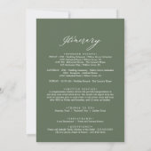 SOPHIA Olive Green Wedding Welkom en Reisschema (Achterkant)