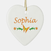 Sophia (Oranje vlinder) Keramisch Ornament (Rechts)
