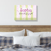 Sophia Pink Green Musical Name Canvas Afdruk (Insitu (Slaapkamer))