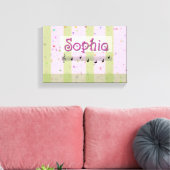 Sophia Pink Green Musical Name Canvas Afdruk (Insitu (Woonkamer))