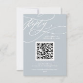 SOPHIA QR Code Coastal Blue Boho Chic Wedding RSVP Kaartje (Voorkant)