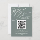 SOPHIA QR Code Tropisch Groene Bestemming Trouwen RSVP Kaartje (Voorkant)