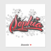 Sophia red Heart Graffiti Aufkleber Sticker (Vel)