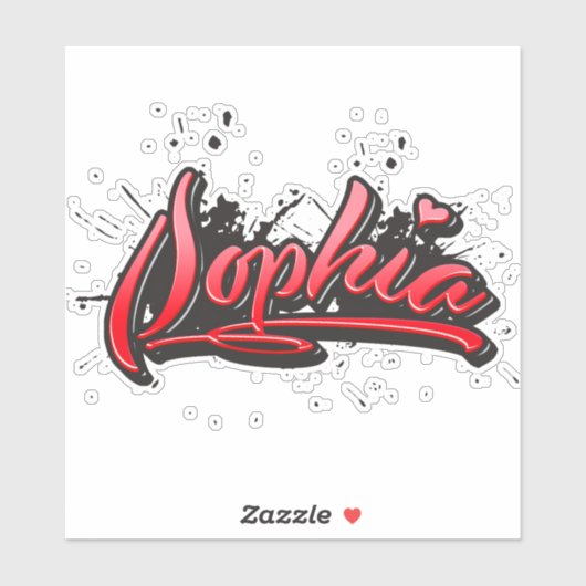 Sophia red Heart Graffiti Aufkleber Sticker (Vel)