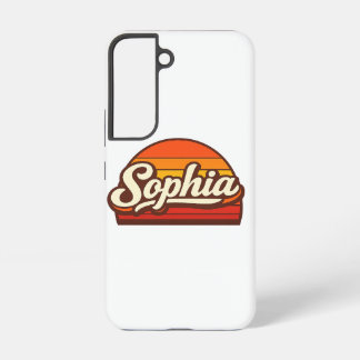 Sophia Retro Zonsondergang Persoonlijke Naam Ontwe Samsung Galaxy Hoesje