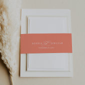 SOPHIA Romantisch Helder Koraal Zomer Huwelijk Uitnodigingen Wikkel