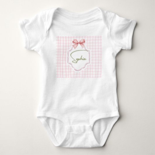 Sophia Roze Strikte Strik en Gingham Print Romper (Voorkant)