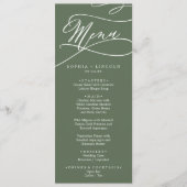 SOPHIA Rustic Woodland Olijfgroen Huwelijk Menu (Voorkant)