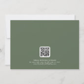 SOPHIA Rustic Woodland Olijfgroen QR Code Huwelijk Save The Date (Achterkant)