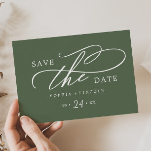 SOPHIA Rustic Woodland Olijfgroen QR Code Huwelijk Save The Date