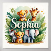 Sophia Safari Kwekerij Wall Art Poster (Voorkant)