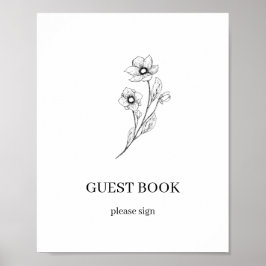 Sophia Simple Minimalistische Gastensboek Huwelijk Poster