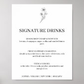 Sophia Simple Signature Drinken Wedding Sign Poster (Voorkant)