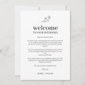 Sophia Simple Wedding Welcome Letter en Itinerary (Voorkant)