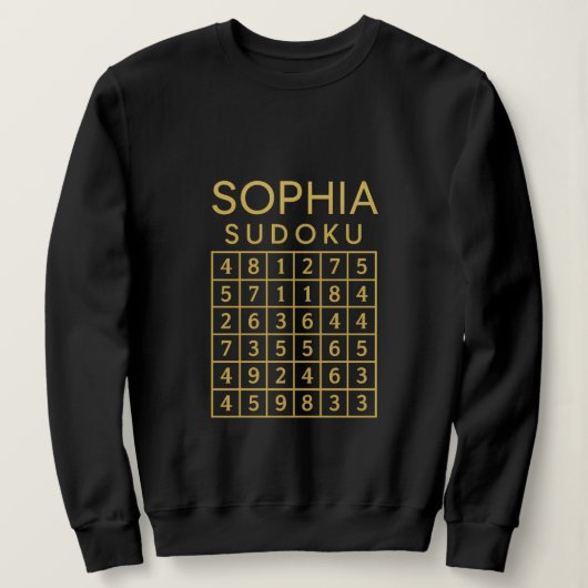 SOPHIA Sudoku-puzzel – Gouden raster T-shirt (Design voorkant)