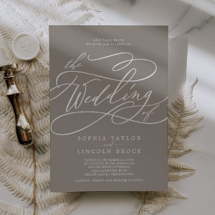 SOPHIA Taupe Klassieke Neutrale Boho Moderne Huwel Kaart