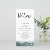 SOPHIA | Tropical Beach Ocean Palm huwelijksprogra Bedankkaart (Staand voorkant)