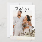 SOPHIA Tropische Palmboom Foto Huwelijk Bedankt Kaart (Voorkant)