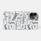 Sophia Typografie Zwart Wit Case-Mate iPhone Case (Achterkant (horizontaal))