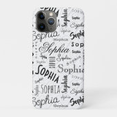 Sophia Typografie Zwart Wit Case-Mate iPhone Case (Achterkant)