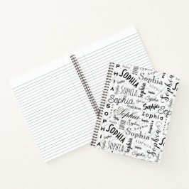 Sophia Typografie Zwart Wit Notitieboek