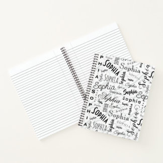 Sophia Typografie Zwart Wit Notitieboek