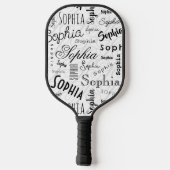 Sophia Typografie Zwart Wit Pickleball Paddle (Achterkant)