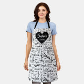 Sophia Typografie Zwart Wit Schort (Gedragen)