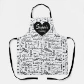 Sophia Typografie Zwart Wit Schort (Voorkant)