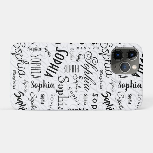 Sophia Typography Black White Case-Mate iPhone Case (Achterkant (horizontaal))