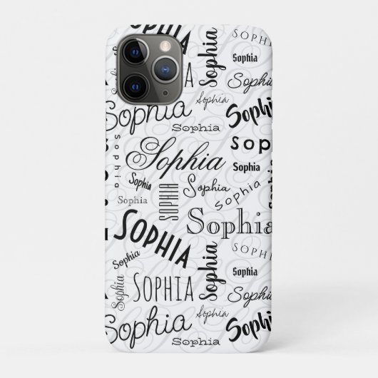 Sophia Typography Black White Case-Mate iPhone Case (Achterkant)