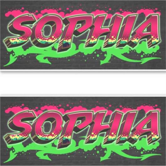 Sophia Vorname Name Graffiti Aufkleber Sticker (Voorkant)