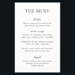 Sophia White Modern huwelijksmenu Flyer<br><div class="desc">Moderne bruiloft menu flyer met een eenvoudig maar elegant ontwerp.</div>