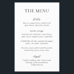Sophia White Modern huwelijksmenu Flyer<br><div class="desc">Moderne bruiloft menu flyer met een eenvoudig maar elegant ontwerp.</div>