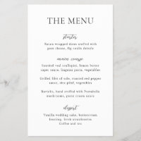 Sophia White Modern huwelijksmenu