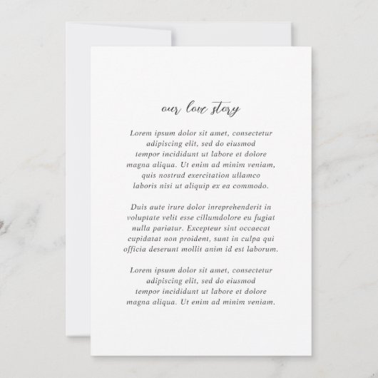 Sophia White Moderne bruiloft Kaart (Achterkant)