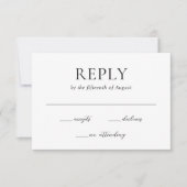 Sophia White Moderne bruiloft RSVP Kaartje (Voorkant)