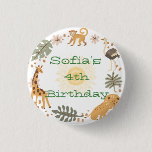 Sophia's Oerwoud Animal Party Ronde Button 3,2 Cm