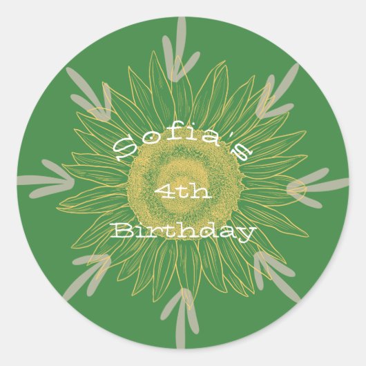 Sophia's Oerwoud Groene Partij Ronde Sticker (Voorkant)
