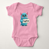 Sophia's Sparkling Blue Monster Romper (Voorkant)