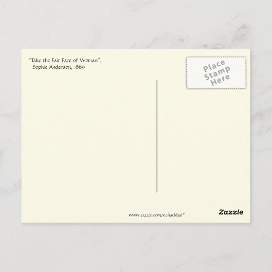 Sophie Anderson's "Neem het eerlijke gezicht van d Briefkaart (Achterkant)