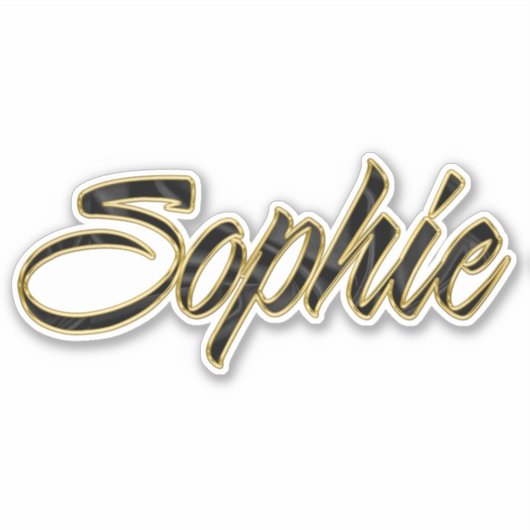 Sophie black gold Lettering Aufkleber Sticker (Voorkant)