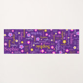 Sophie bloemnaam typografisch paarse roze yogamat (Achterkant (horizontaal))
