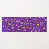 Sophie bloemnaam typografisch paarse roze yogamat (Voorkant (horizontaal))