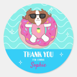 Sophie Dog Pool Party Dank u Stickers