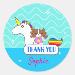 Sophie Dog Pool Party Dank u Stickers