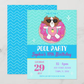 Sophie Dog Pool Party-uitnodigingen Kaart (Voorkant / Achterkant)