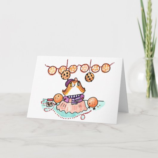 Sophie en de oranje tuin feestdagen kaart (Voorkant)